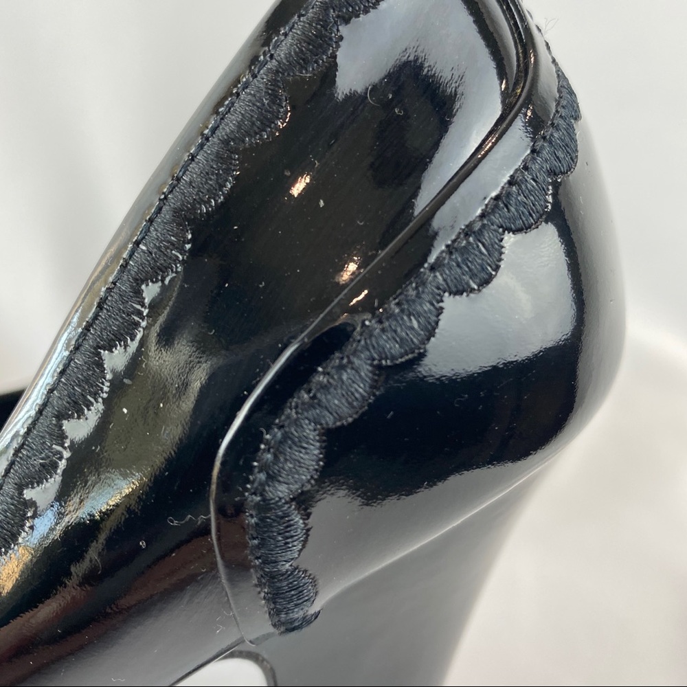 Cole Haan Patent Leather Platform Shoes With Bow - Picture 7 of 14